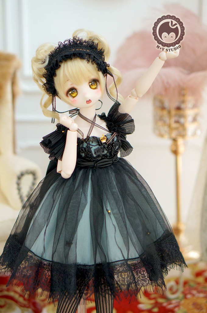 MDD (S/M胸)、肩だし2wayレースドレスお洋服3点セット