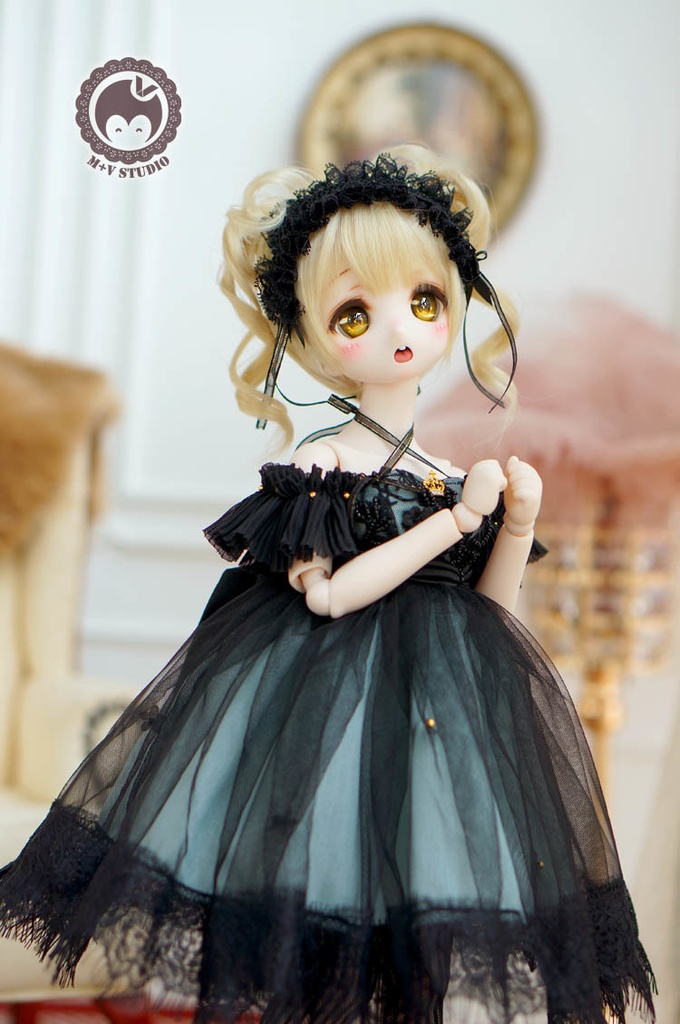MDD (S/M胸)、肩だし2wayレースドレスお洋服3点セット