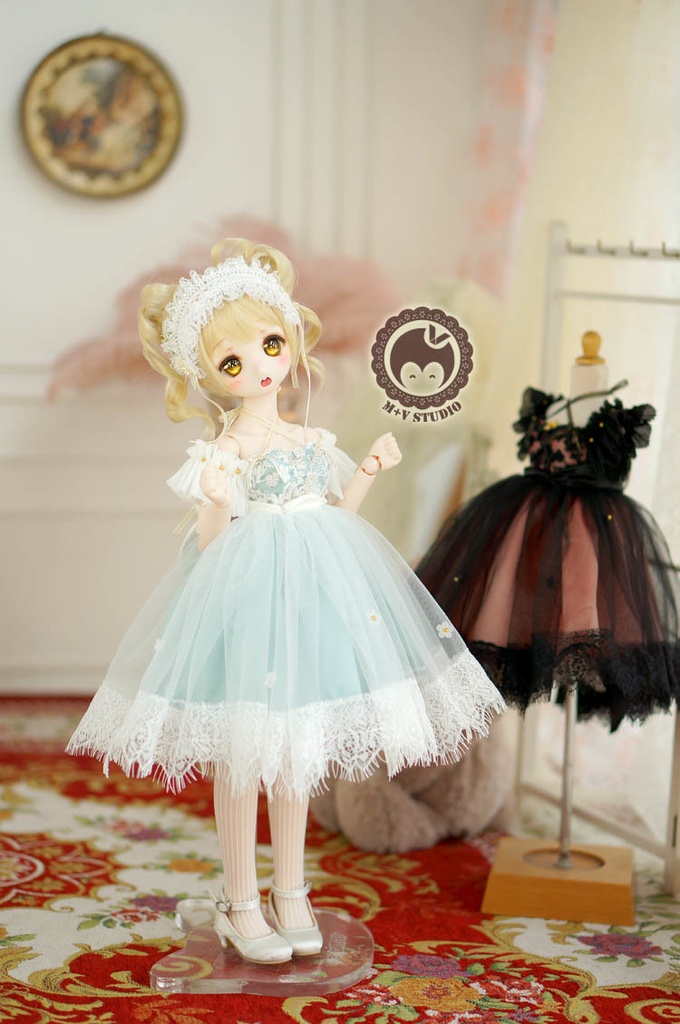 MDD (S/M胸)、肩だし2wayレースドレスお洋服3点セット