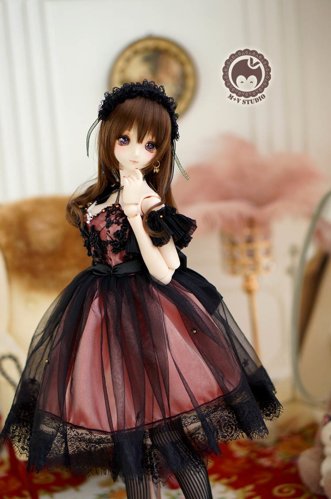 DDS(L/寄せ胸)、DD (L/寄せ胸)、肩だし2wayレースドレスお洋服3点セット