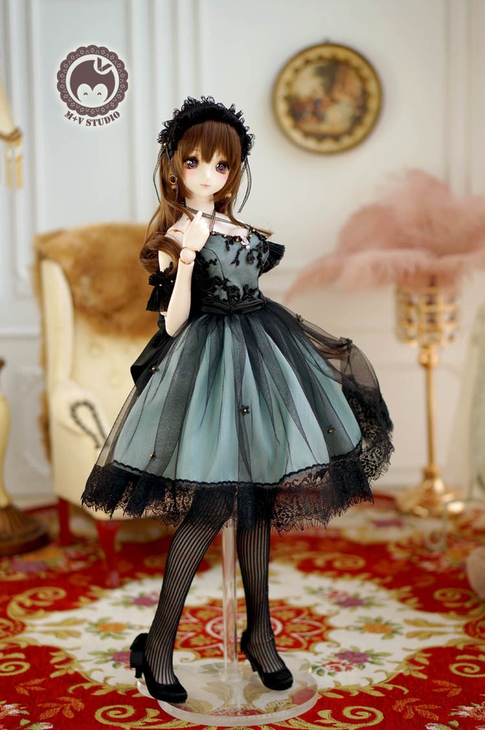 DDS(L/寄せ胸)、DD (L/寄せ胸)、肩だし2wayレースドレスお洋服3点セット