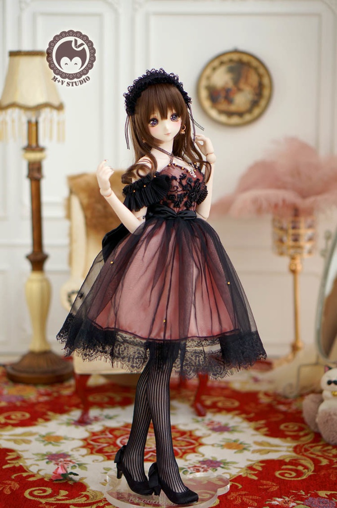 DDS(L/寄せ胸)、DD (L/寄せ胸)、肩だし2wayレースドレスお洋服3点セット