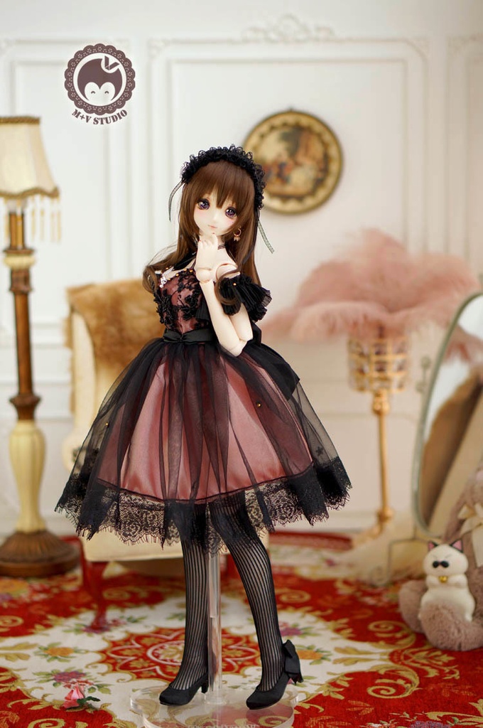 DDS(L/寄せ胸)、DD (L/寄せ胸)、肩だし2wayレースドレスお洋服3点セット