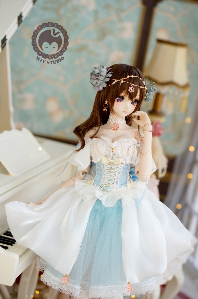 DD (S/M/L胸)、花の妖精ドレスお洋服7点セット★ピンク