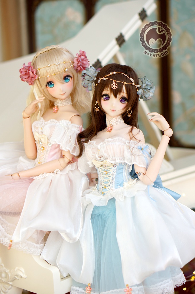 MDD (S/M/L胸)、花の妖精ドレスお洋服７点セット☆ピンク-