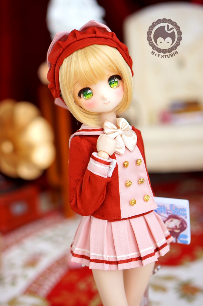 MDD (S/M胸)可愛いリボン付き制服4点セット