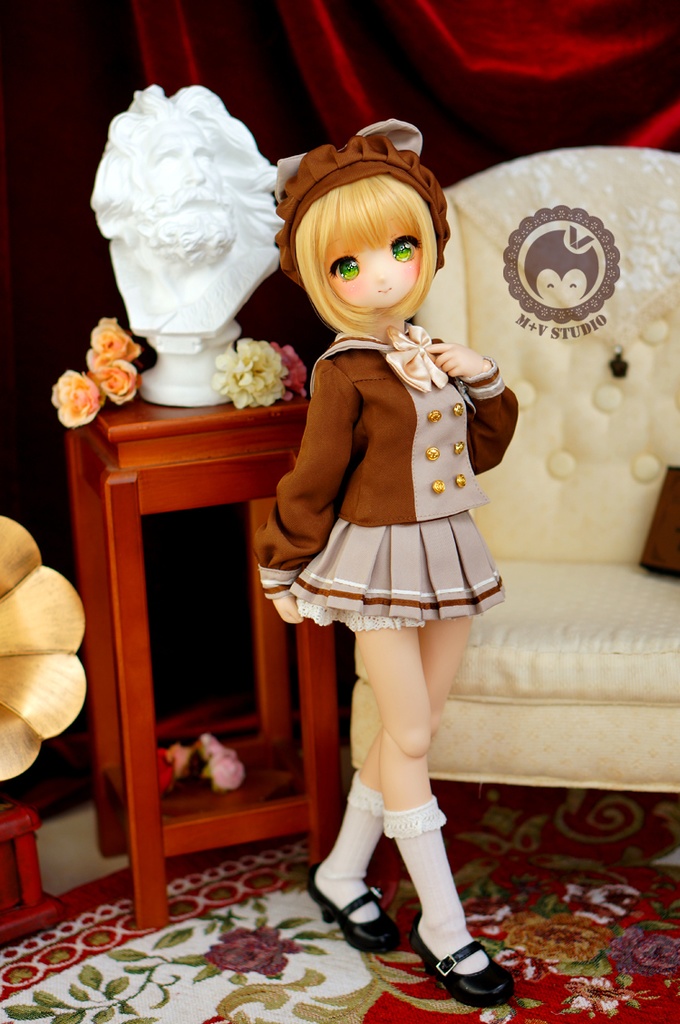 MDD (S/M胸)可愛いリボン付き制服4点セット