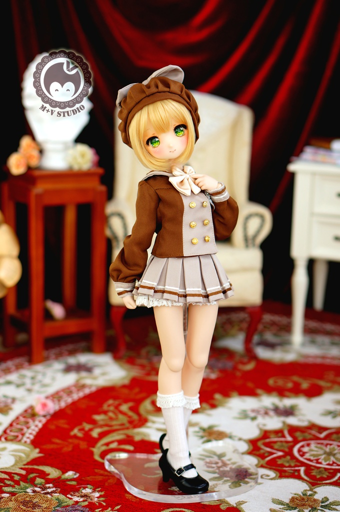 MDD (S/M胸)可愛いリボン付き制服4点セット
