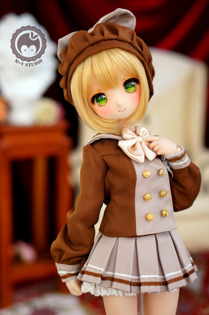 MDD (S/M胸)可愛いリボン付き制服4点セット
