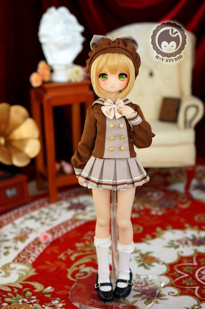 MDD (S/M胸)可愛いリボン付き制服4点セット