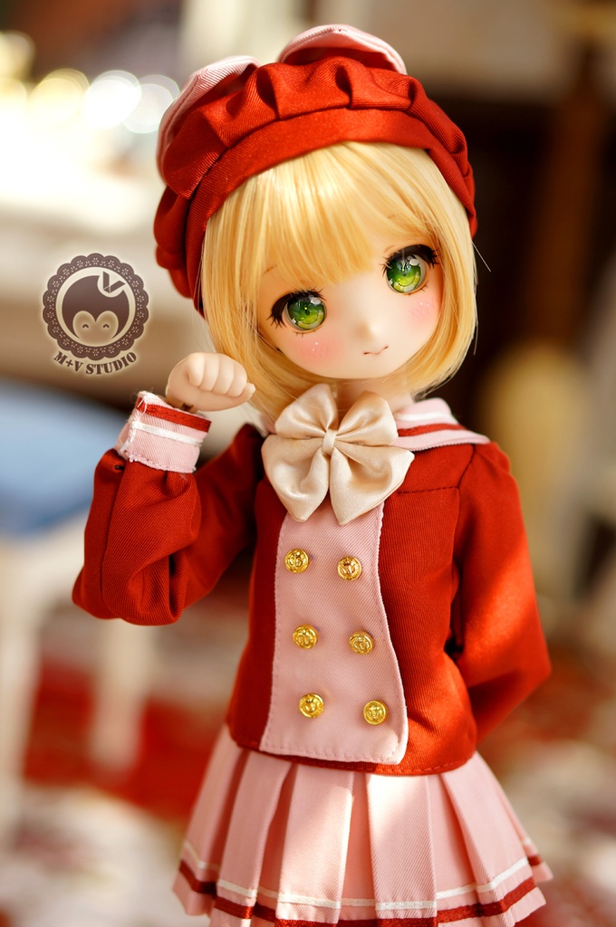 MDD (S/M胸)可愛いリボン付き制服4点セット