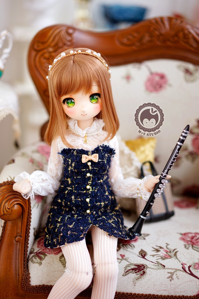 MDD(S/M胸)・上品なツイードワンピースの4点セット