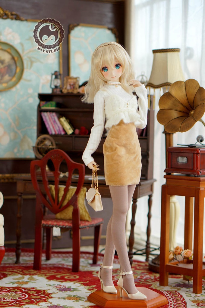 DD (S/M/L胸) 、ニットキャミソールとタイトスカートの4点セット