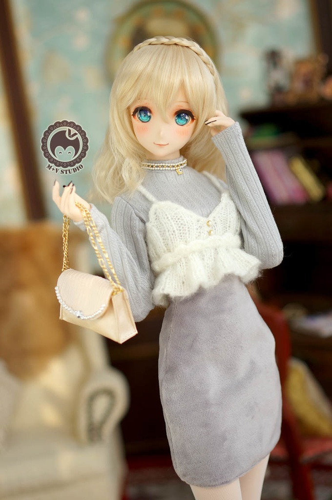 DD (S/M/L胸) 、ニットキャミソールとタイトスカートの4点セット