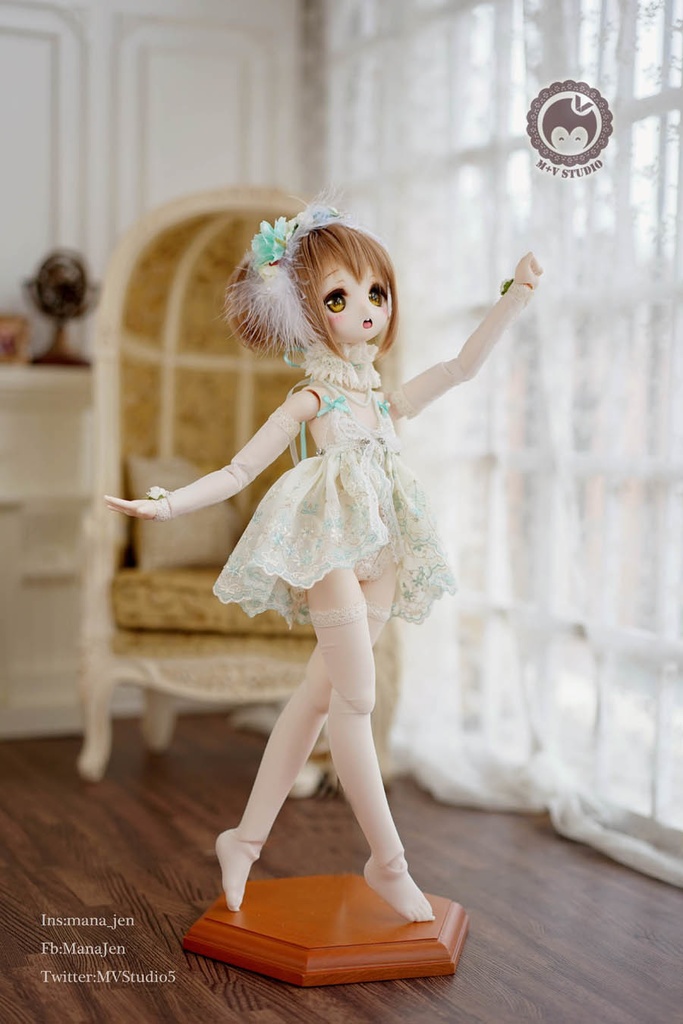数量限定★MDD(S/M/L）・総レースセクシーベビードール７点セット★ミントグリーン