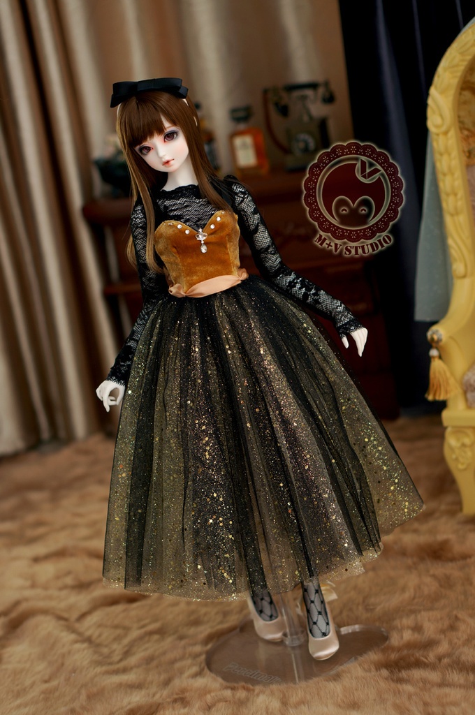 SDGR、SD16、DD(M/L胸)、レーストップスとキラキラワンピースの4点セット