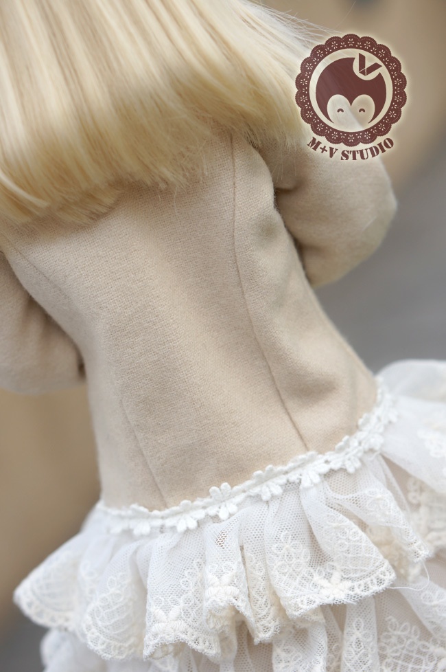 DD、SD、SDGR・袖フリルレースコート・ふわふわ付け襟付き