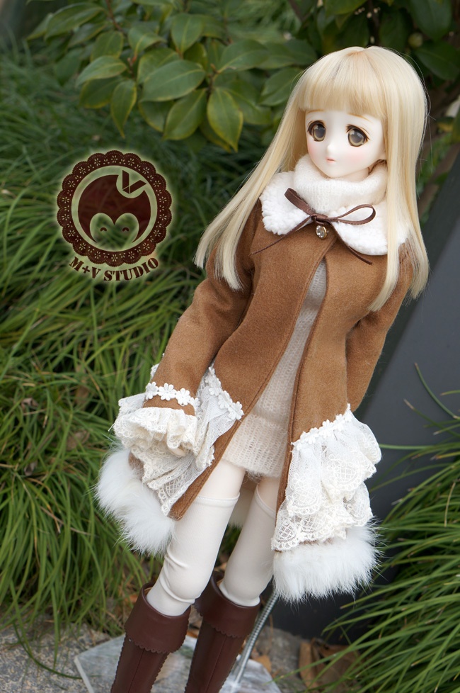 DD、SD、SDGR・袖フリルレースコート・ふわふわ付け襟付き