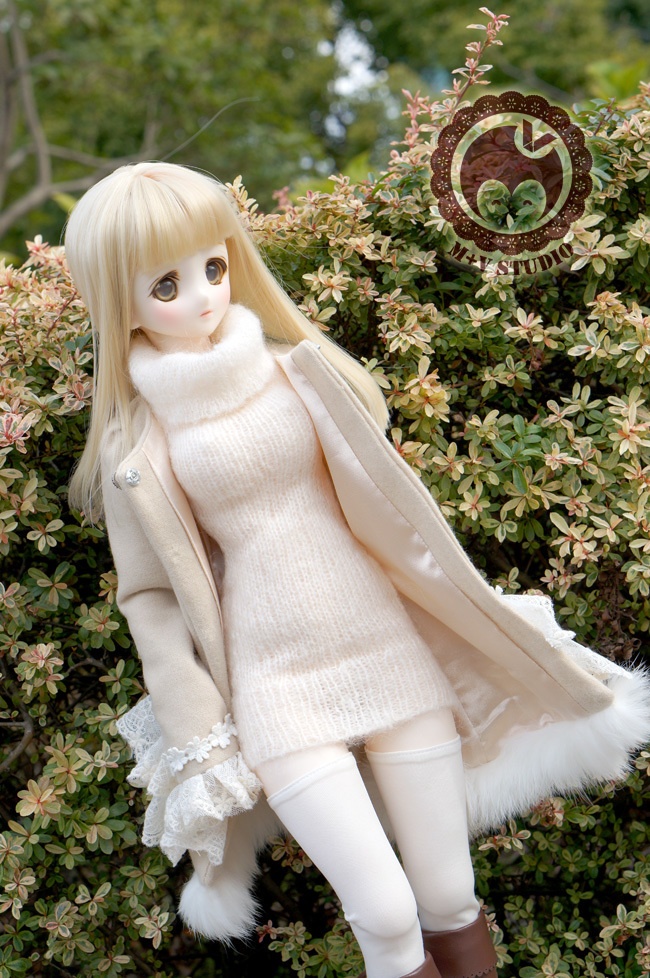 DD、SD、SDGR・袖フリルレースコート・ふわふわ付け襟付き