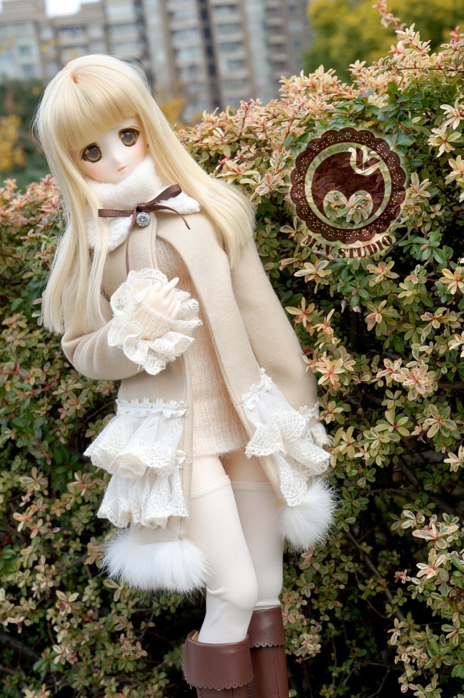 DD、SD、SDGR・袖フリルレースコート・ふわふわ付け襟付き