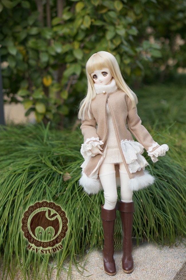 DD、SD、SDGR・袖フリルレースコート・ふわふわ付け襟付き