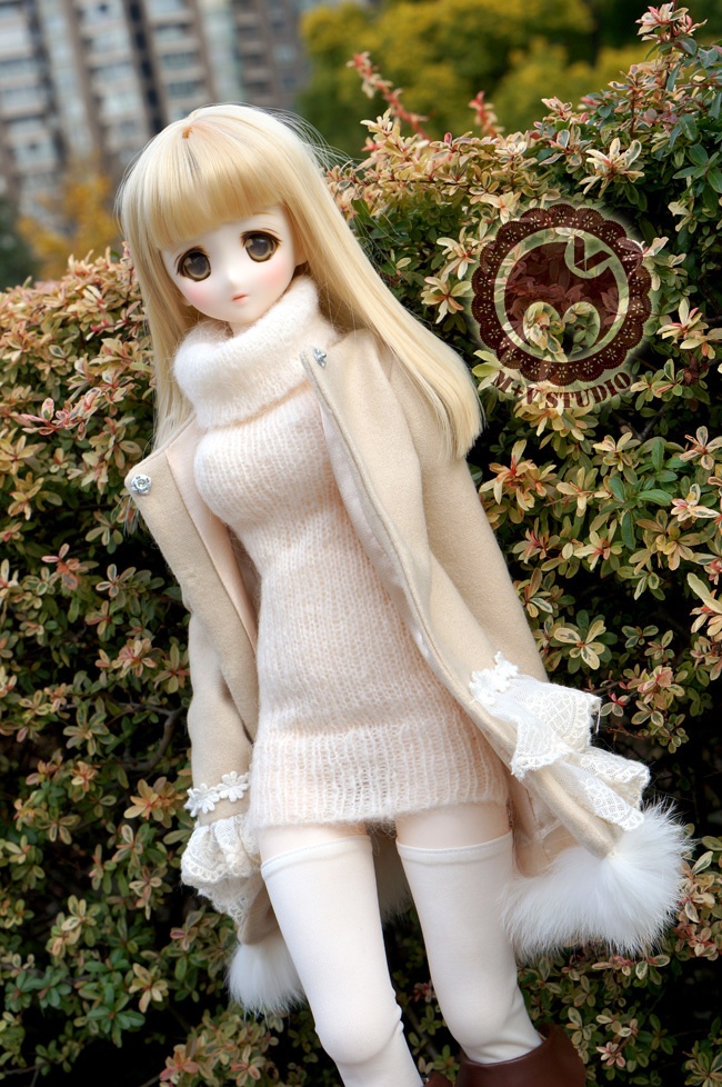 DD、SD、SDGR・袖フリルレースコート・ふわふわ付け襟付き