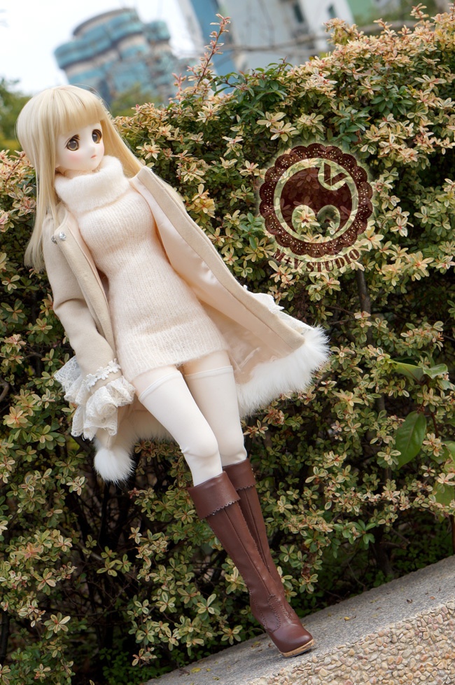 DD、SD、SDGR・袖フリルレースコート・ふわふわ付け襟付き