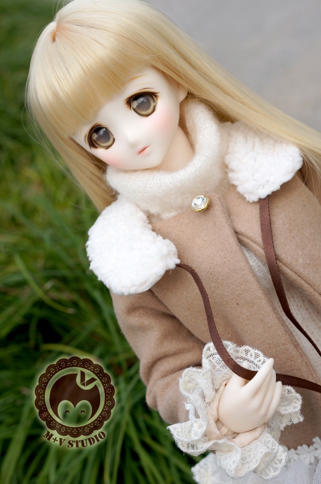 DD、SD、SDGR・袖フリルレースコート・ふわふわ付け襟付き