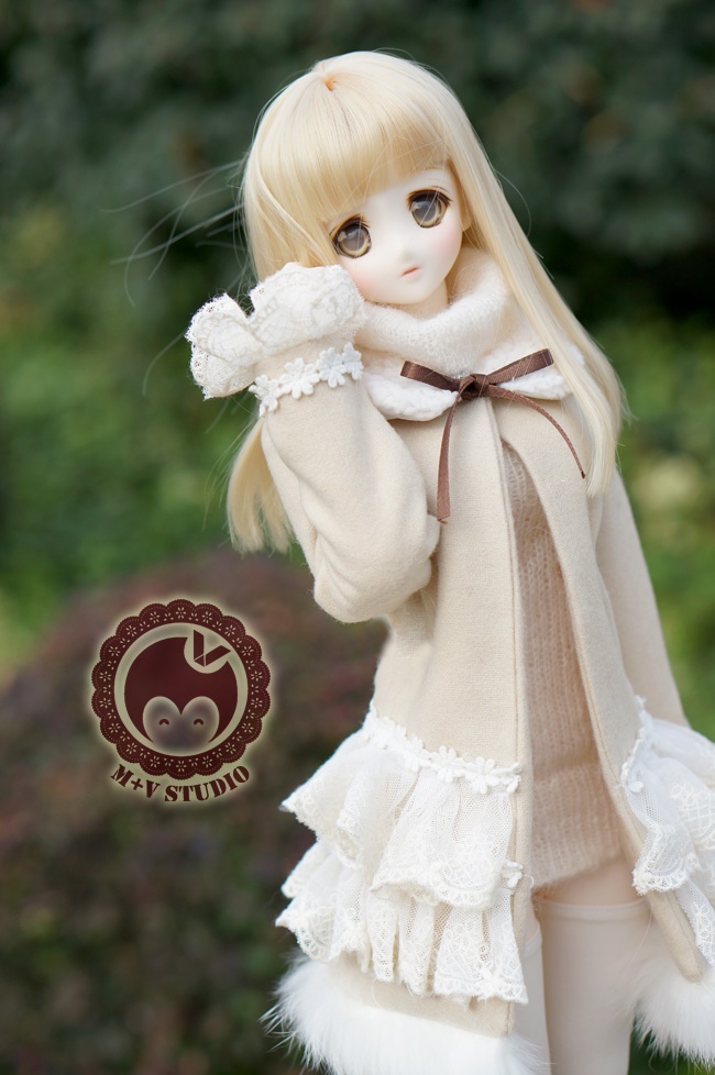 DD、SD、SDGR・袖フリルレースコート・ふわふわ付け襟付き