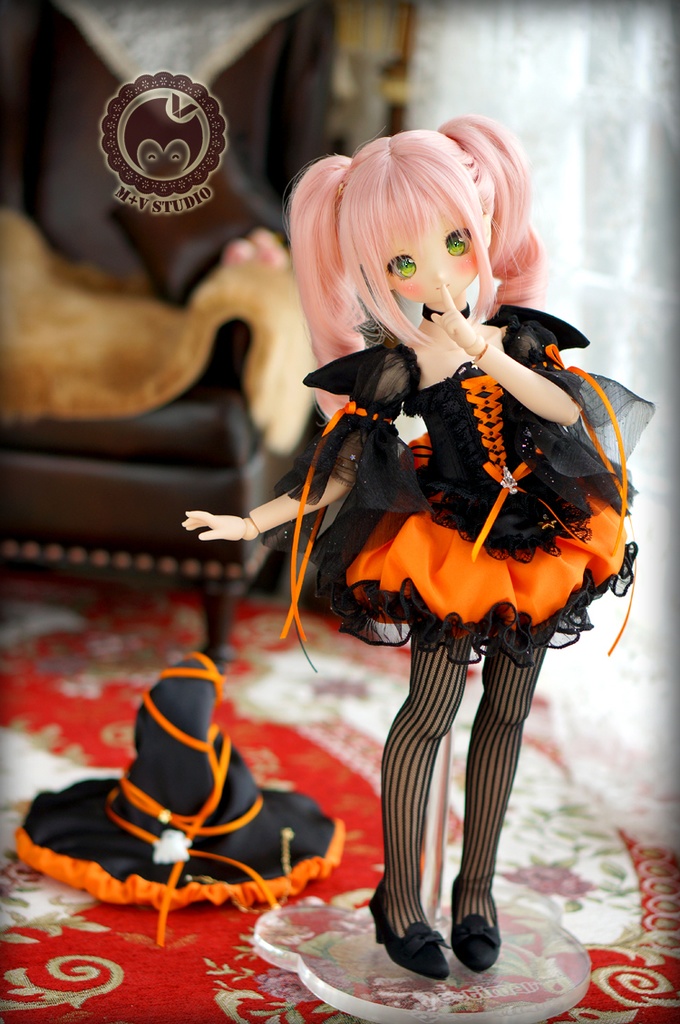MDD (S/M)、ハロウィンかぼちゃんドレス7点セット