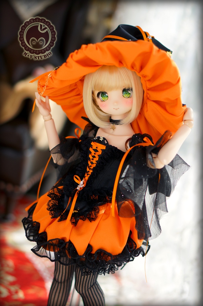 MDD (S/M)、ハロウィンかぼちゃんドレス7点セット