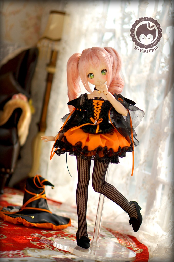 MDD (S/M)、ハロウィンかぼちゃんドレス7点セット