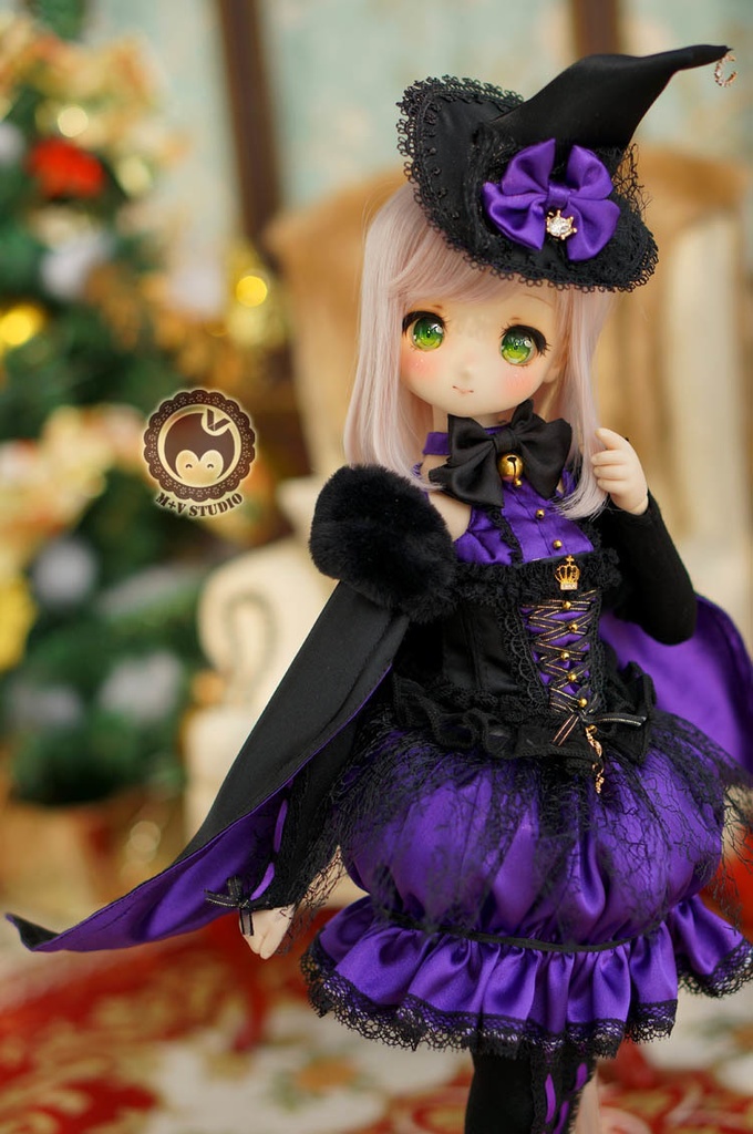 MDD (S/M)、ネコちゃんのハロウィンかぼちゃんドレス10点セット