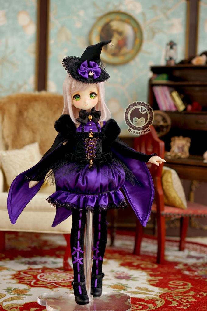 MDD (S/M)、ネコちゃんのハロウィンかぼちゃんドレス10点セット