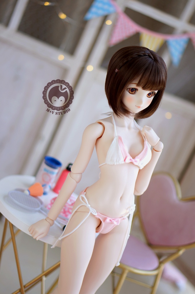 DD水着 DD,DDS,DDM,DDdy ドール ドルフィードリーム ドール服 水色 ビキニ