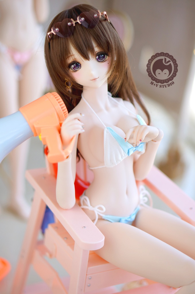 DD水着 DD,DDS,DDM,DDdy ドール ドルフィードリーム ドール服 水色 ビキニ