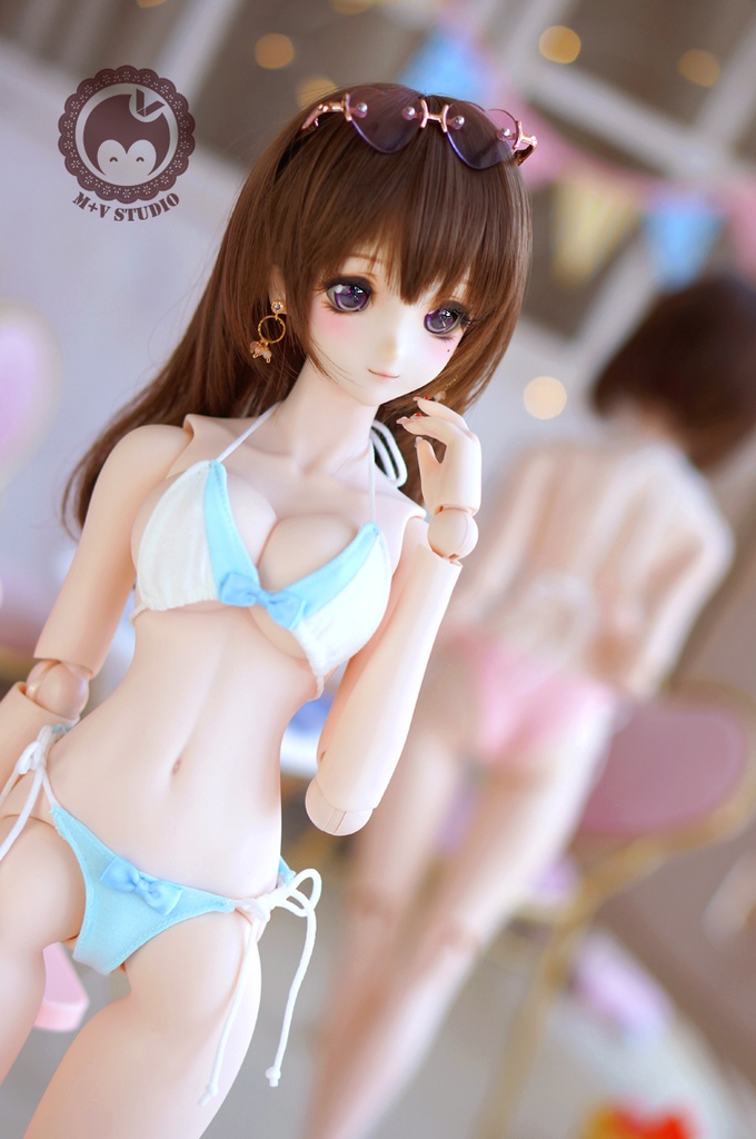 DD水着 DD,DDS,DDM,DDdy ドール ドルフィードリーム ドール服 水色 ビキニ