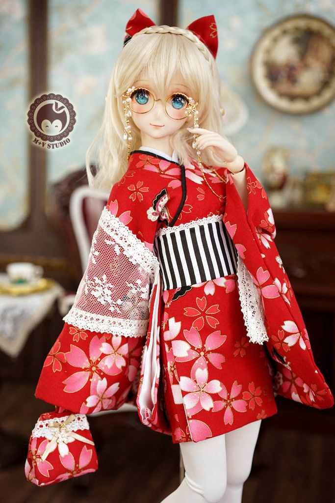 大正ロマン和風卒業式メイド服袴9点セット★赤緋SD13、SDGr、SD16、DDS、DD、DDdy