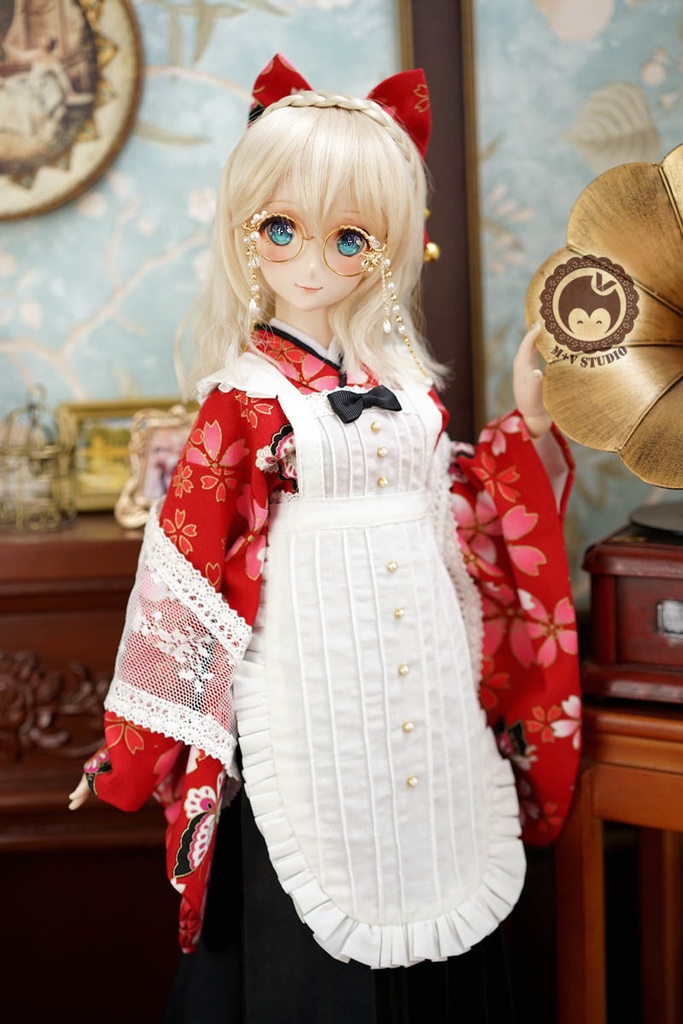 大正ロマン和風卒業式メイド服袴9点セット★赤緋SD13、SDGr、SD16、DDS、DD、DDdy