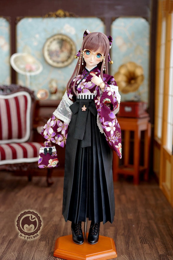 大正ロマン和風卒業式メイド服袴9点セット★菖蝶SD13、SDGr、SD16、DDS、DD、DDdy(各胸)