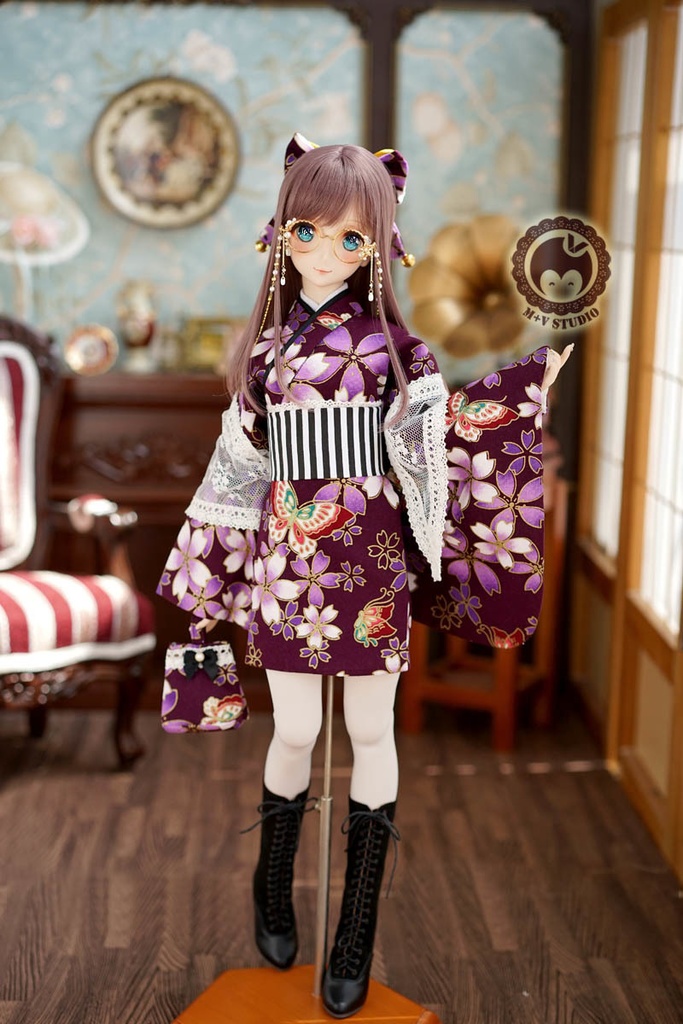 大正ロマン和風卒業式メイド服袴9点セット★菖蝶SD13、SDGr、SD16、DDS、DD、DDdy(各胸)