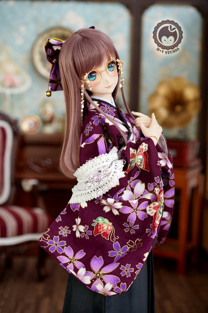 大正ロマン和風卒業式メイド服袴9点セット★菖蝶SD13、SDGr、SD16、DDS、DD、DDdy(各胸)