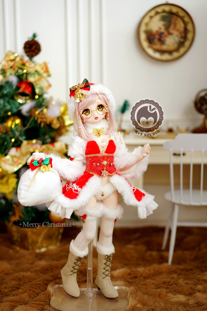 MDD(S/M/L)、MSD(S/M/L)胸元セクシー風クリスマスお洋服11点セット