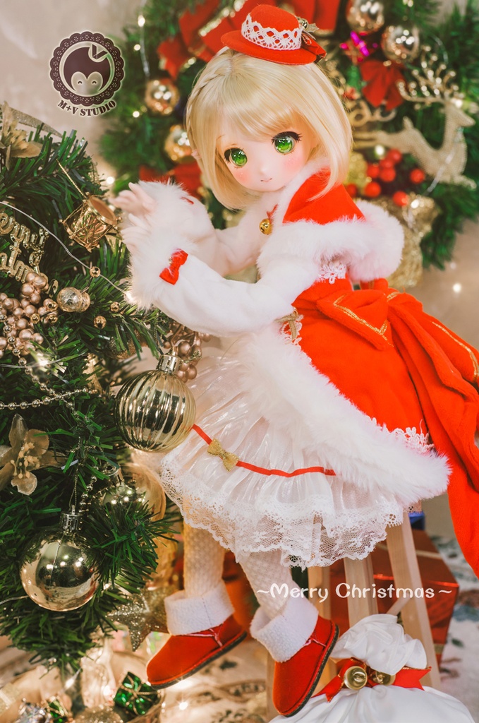 MDD（S/M胸）背中リボンクリスマスお洋服６点セット-