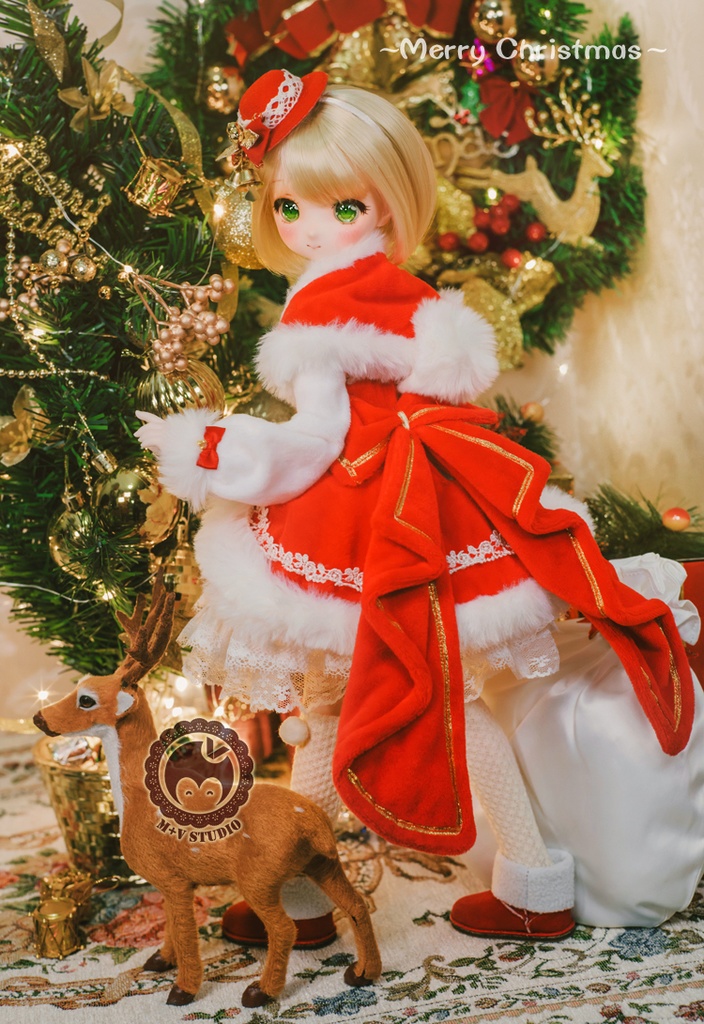 MDD(S/M胸)背中リボンクリスマスお洋服6点セット