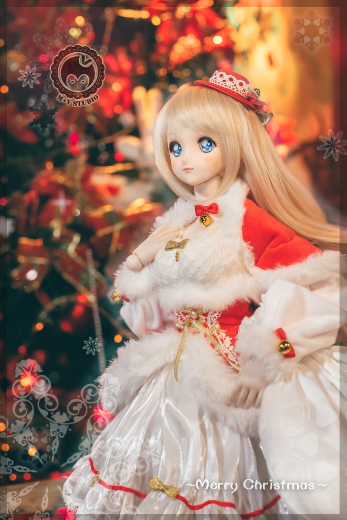 DDS(L/寄せ胸)、DD(L/寄せ胸)背中リボンクリスマスお洋服8点セット