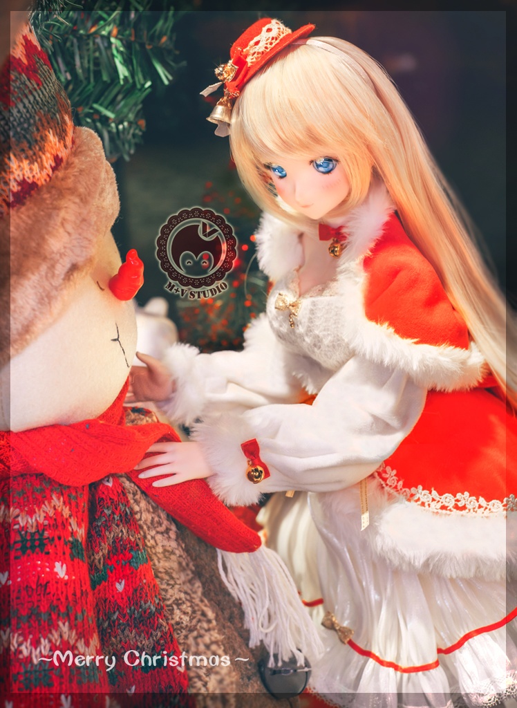 DDS(L/寄せ胸)、DD(L/寄せ胸)背中リボンクリスマスお洋服8点セット