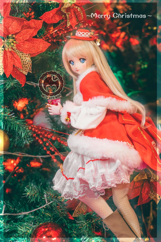 DDS(L/寄せ胸)、DD(L/寄せ胸)背中リボンクリスマスお洋服8点セット