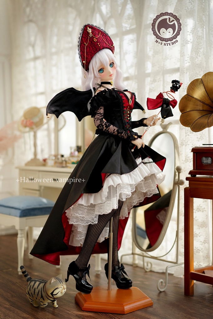 DD(L/寄せ胸)、DDdy、ハロウィン女王ヴァンパイアさんドレス10点セット