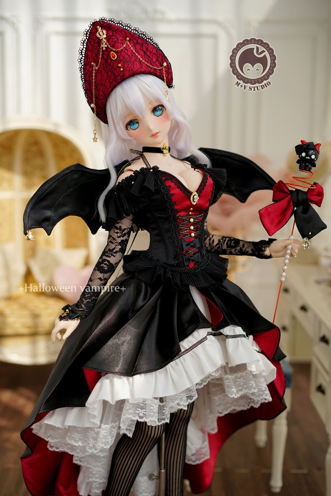 DD(L/寄せ胸)、DDdy、ハロウィン女王ヴァンパイアさんドレス10点セット